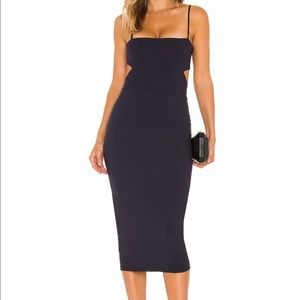 Cutout Strap Solid Dress in Midnight